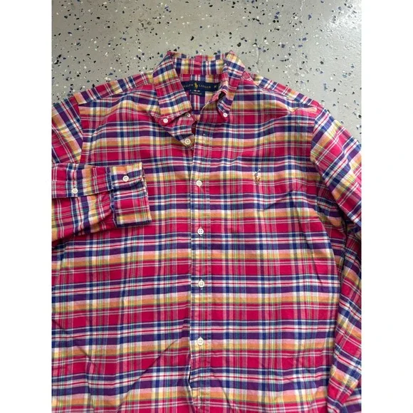 Ralph‎ Lauren Classic Fit Plaid Button Down Shirt Mens Medium Colorful - Picture 2 of 3
